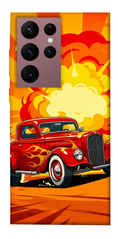 Чехол Retro comics car для Galaxy S22 Ultra