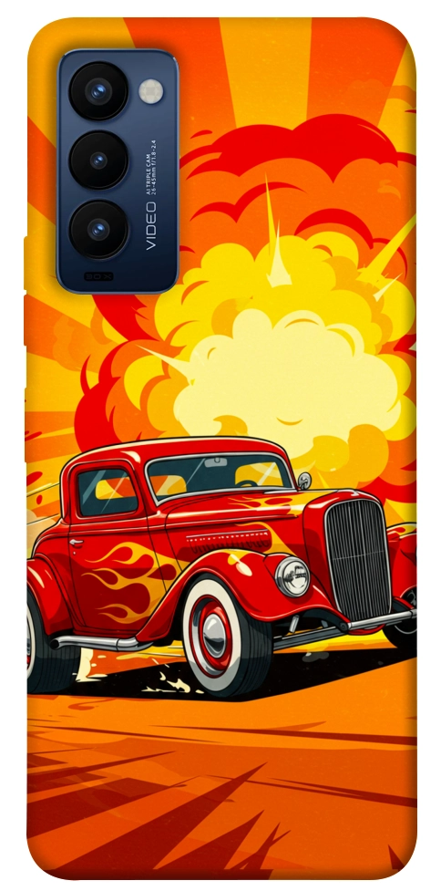 Чехол Retro comics car для TECNO Camon 18