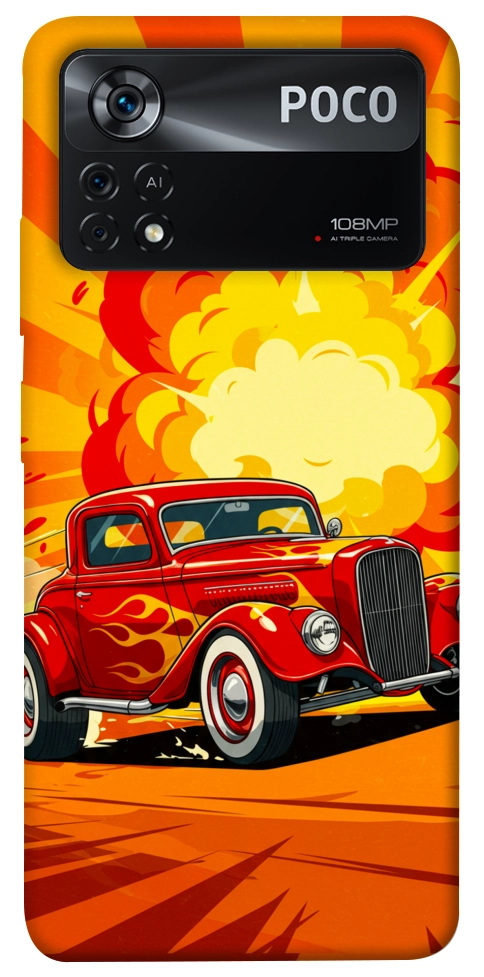 Чехол Retro comics car для Xiaomi Poco X4 Pro