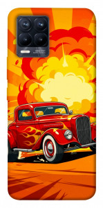 Чехол Retro comics car для Realme 8