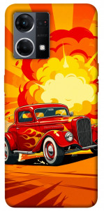 Чехол Retro comics car для Oppo Reno 7 4G