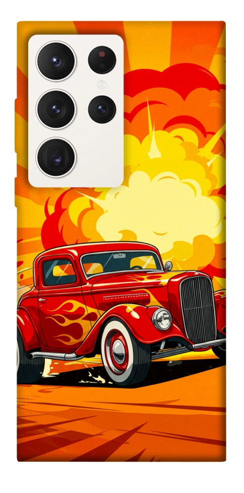Чехол Retro comics car для Galaxy S23 Ultra