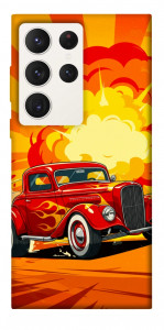 Чехол Retro comics car для Galaxy S23 Ultra