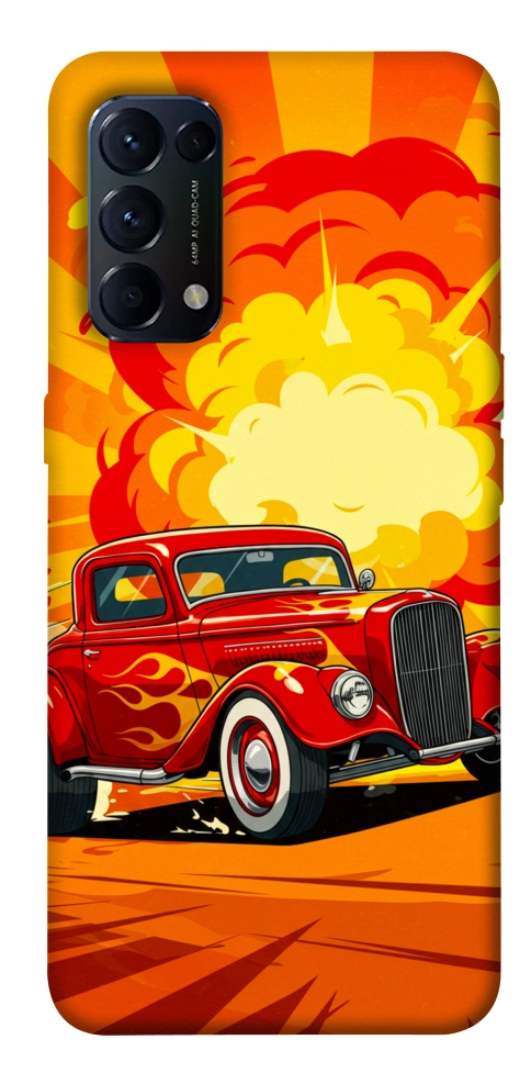 Чехол Retro comics car для Oppo Reno 5 4G
