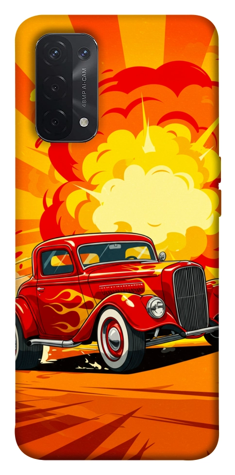 Чехол Retro comics car для Oppo A74 5G