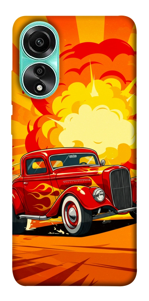 Чехол Retro comics car для Oppo A78 4G