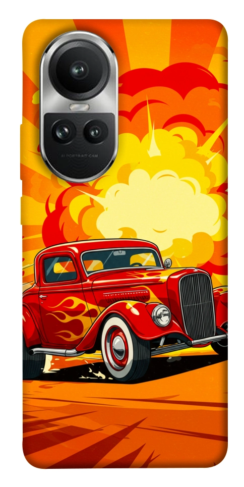 Чехол Retro comics car для Oppo Reno 10