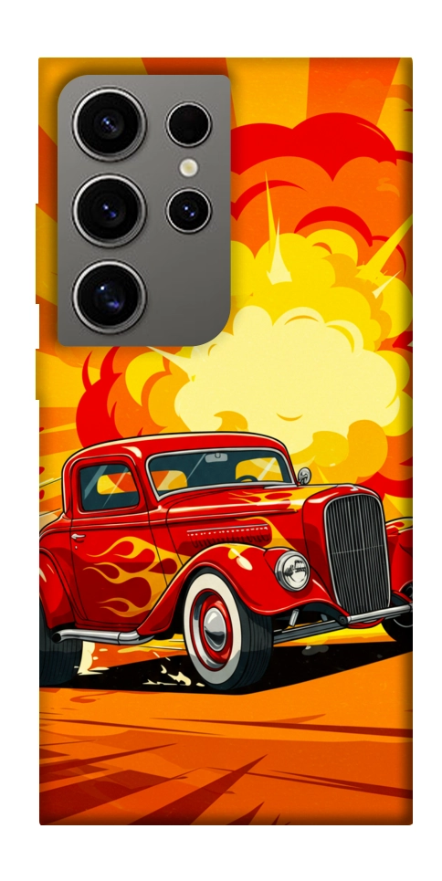 Чехол Retro comics car для Galaxy S24 Ultra