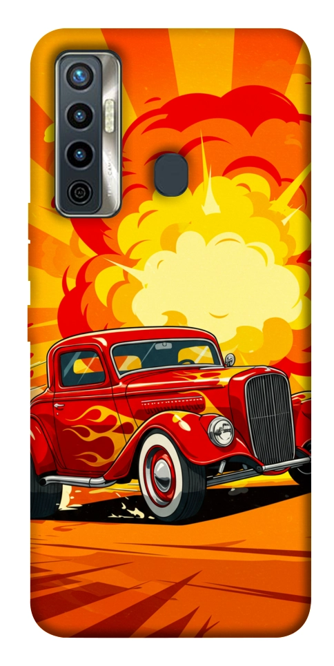 Чехол Retro comics car для TECNO Camon 17