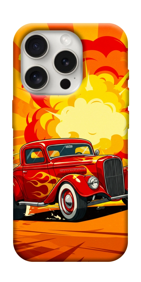 Чехол Retro comics car для iPhone 16 Pro