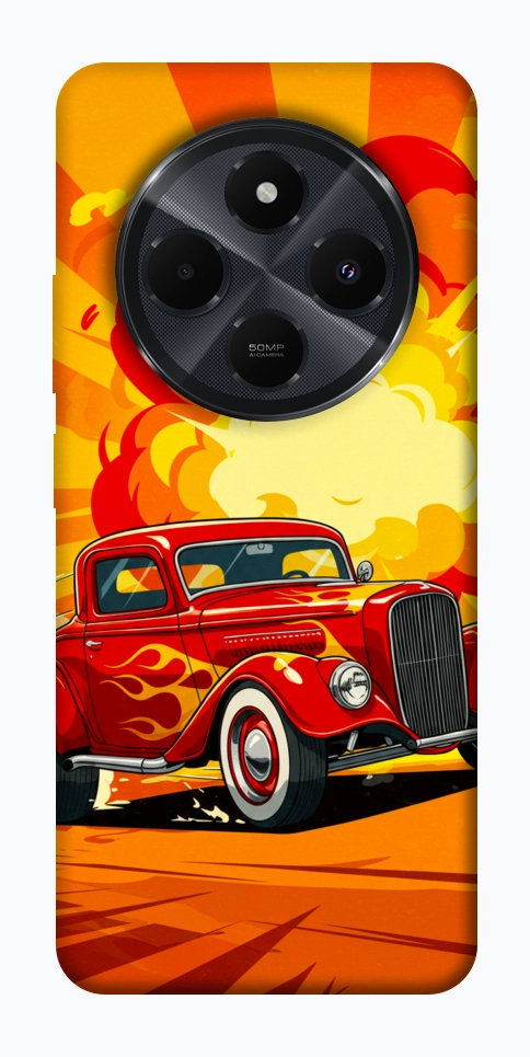 Чехол Retro comics car для Xiaomi Redmi 14C