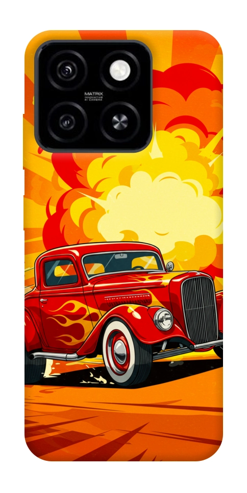 Чехол Retro comics car для ZTE Blade A55 4G