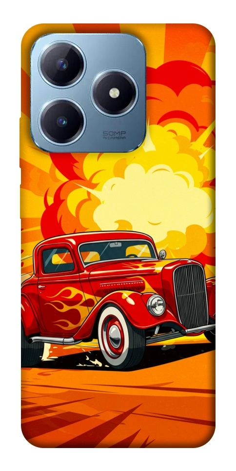 Чехол Retro comics car для Realme C63 4G