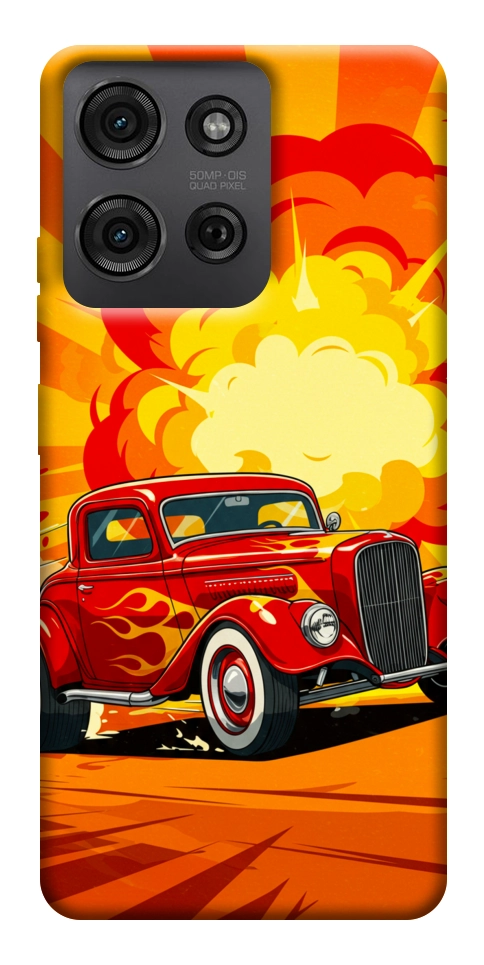 Чохол Retro comics car для Motorola Moto G75 5G