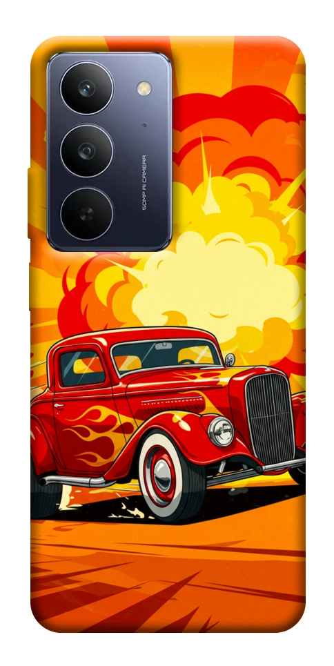 Чехол Retro comics car для Realme C75x
