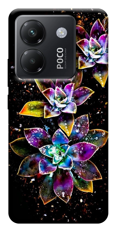 Чохол Flowers on black для Xiaomi Poco M7 Pro 5G