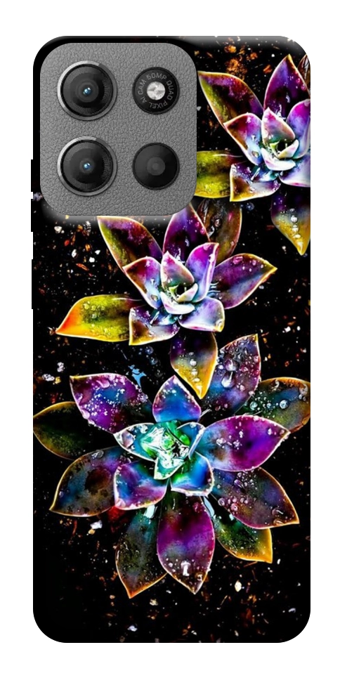 Чохол Flowers on black для Motorola Moto G15 4G