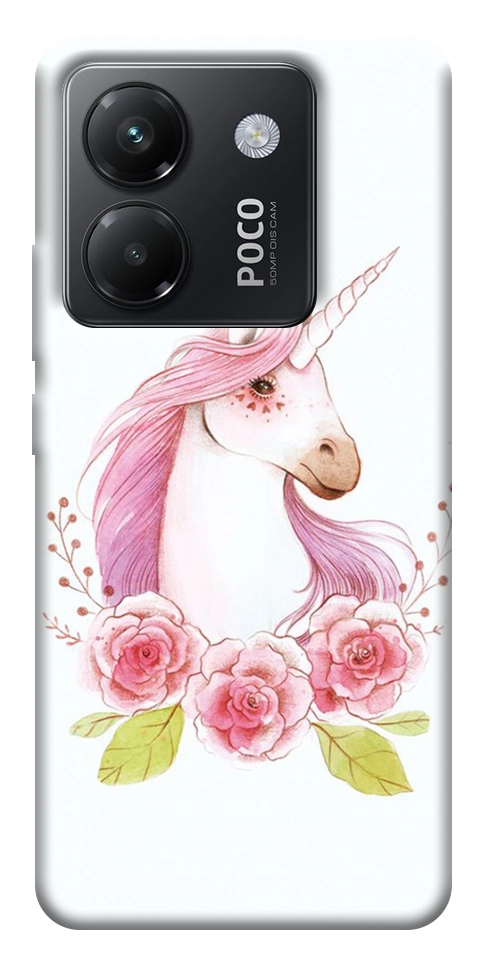 Чохол Єдиноріг з квітами для Xiaomi Poco M7 Pro 5G