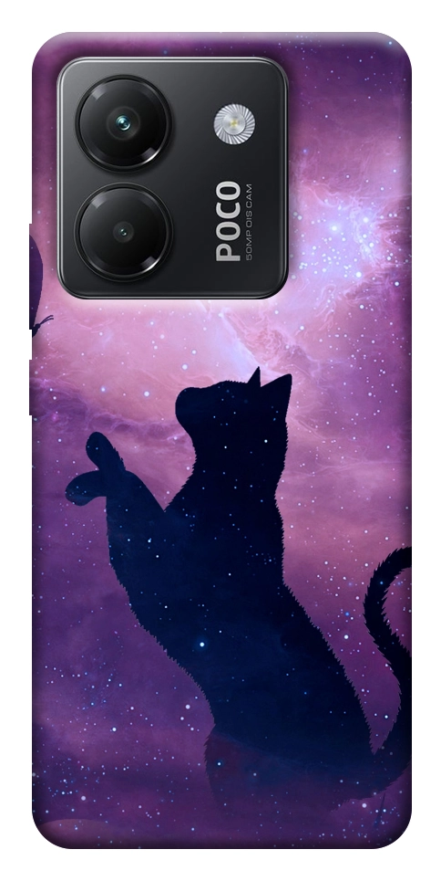 Чохол Кіт та метелик для Xiaomi Poco M7 Pro 5G