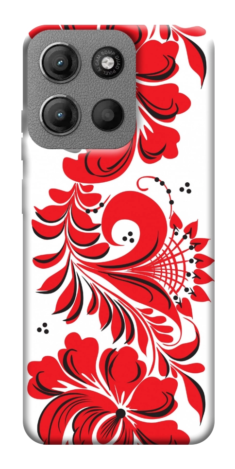 Чохол Червона вишиванка для Motorola Moto G15 4G