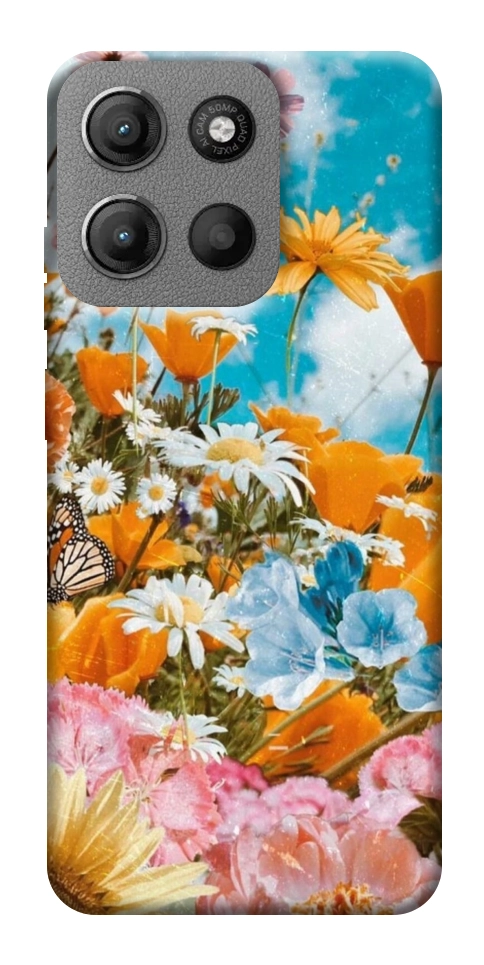 Чехол Летние цветы для Motorola Moto G15 4G