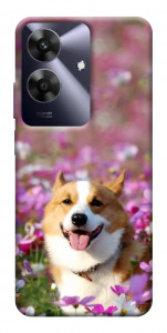 Чохол Коргі в квітах для Realme Note 60