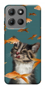 Чохол Cat with fish для Motorola Moto G15 4G