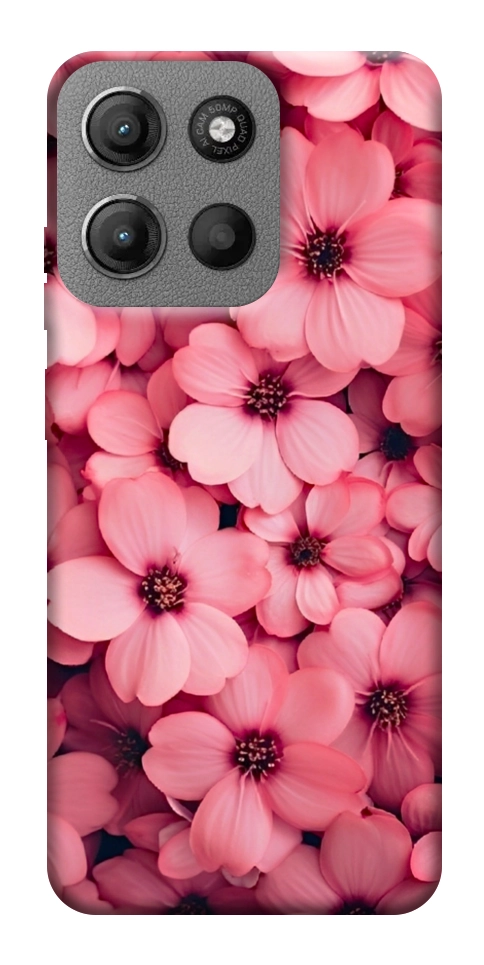 Чохол Pink flowers для Motorola Moto G15 4G