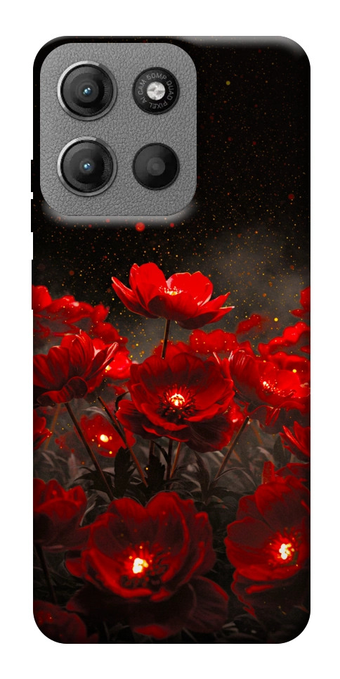 Чехол Burning flowers для Motorola Moto G15 4G