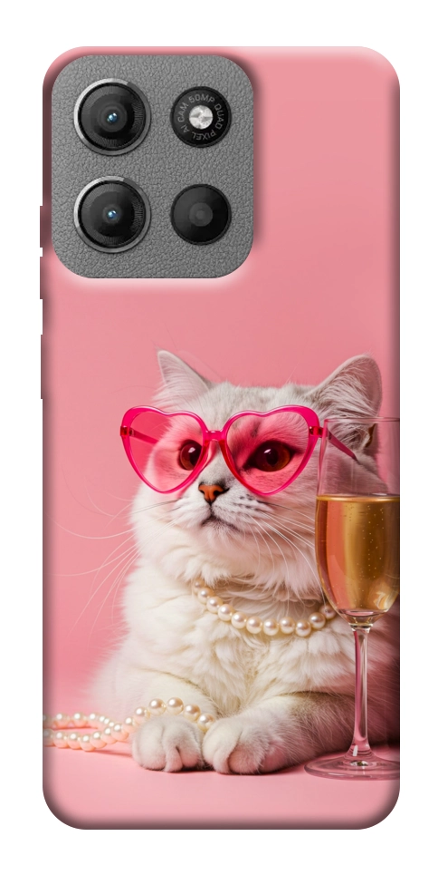 Чехол Pinky cat для Motorola Moto G15 4G