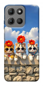 Чехол Flower cats для Motorola Moto G15 4G