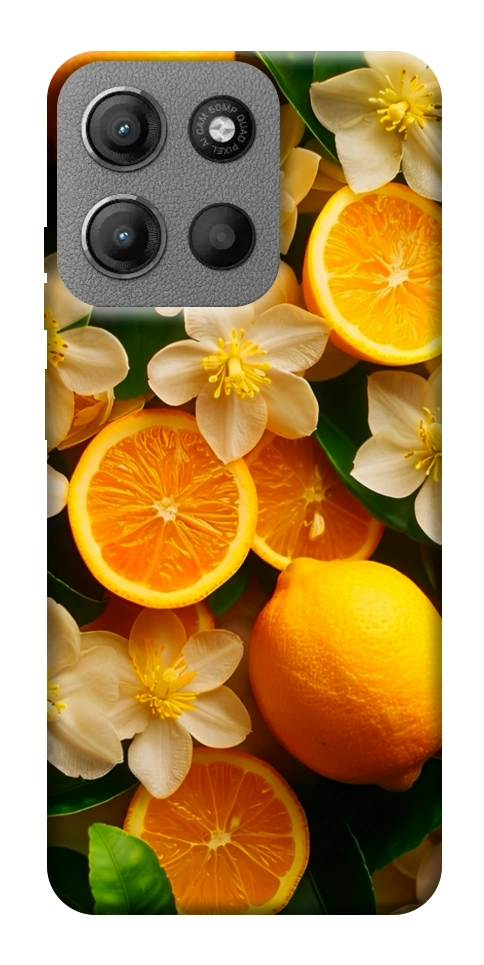 Чехол Лимоны и цветы для Motorola Moto G15 4G