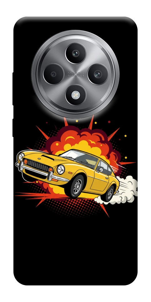Чехол Retro comics car black для Oppo Reno 12 F 4G