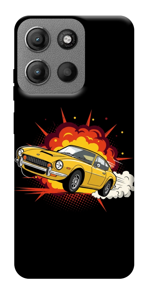 Чехол Retro comics car black для Motorola Moto G15 4G