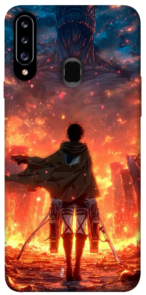 Чехол Attack on titan eren для Galaxy A20s (2019)