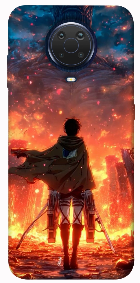 Чехол Attack on titan eren для Nokia G10