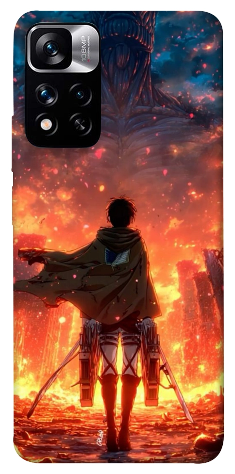 Чехол Attack on titan eren для Xiaomi Redmi Note 11 5G