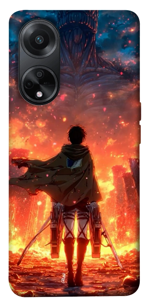 Чехол Attack on titan eren для Oppo A58 4G