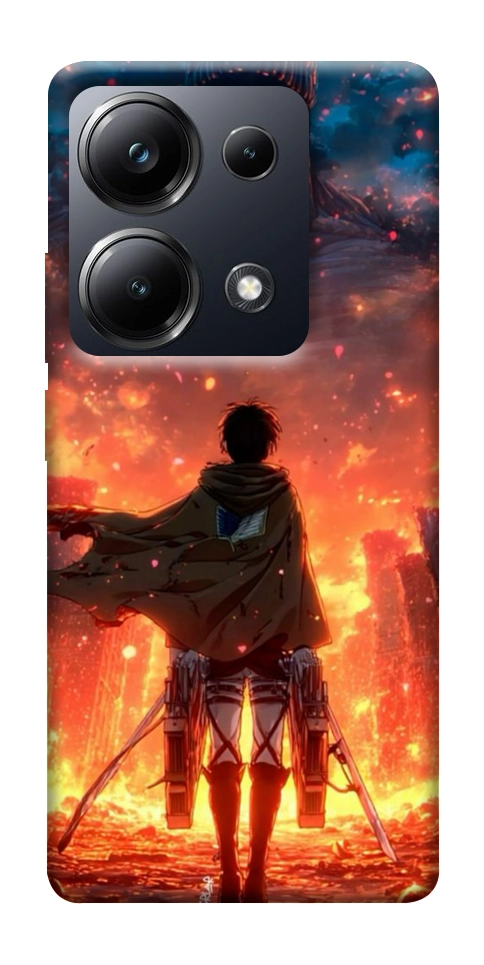 Чехол Attack on titan eren для Xiaomi Poco M6
