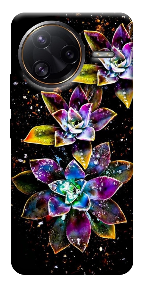 Чехол Flowers on black для Xiaomi Poco F7 Ultra