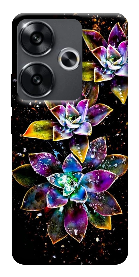 Чехол Flowers on black для Xiaomi Poco F6