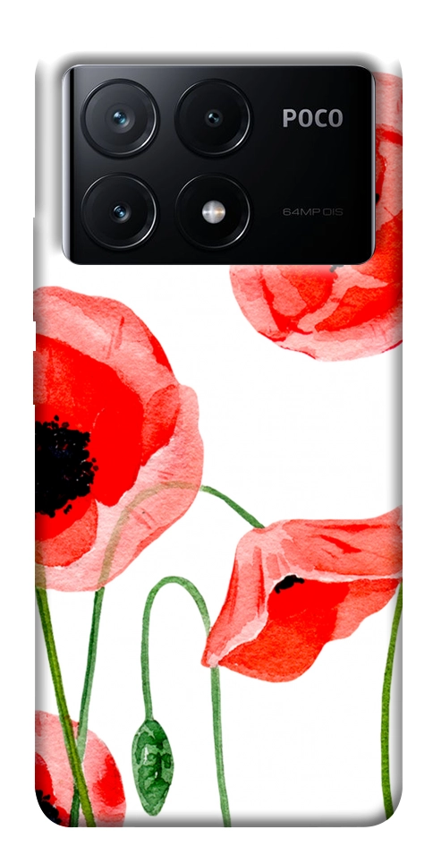 Чохол Акварельні маки для Xiaomi Poco X6 Pro