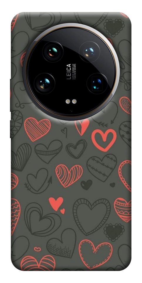 Чехол Милые сердца для Xiaomi 14 Ultra