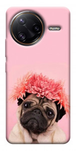 Чохол Мопс із квітами для Xiaomi Poco F7 Ultra