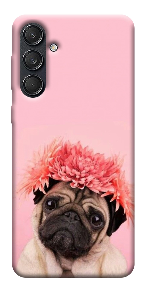 Чохол Мопс із квітами для Galaxy M55