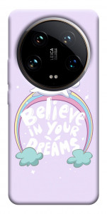 Чехол Believe in your dreams unicorn для Xiaomi 14 Ultra
