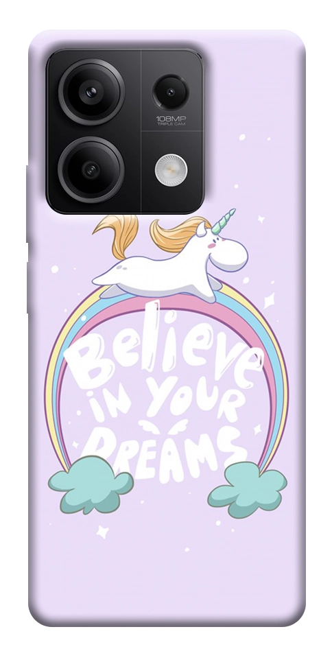 Чехол Believe in your dreams unicorn для Xiaomi Redmi Note 13 5G