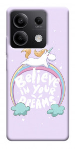 Чехол Believe in your dreams unicorn для Xiaomi Redmi Note 13 5G