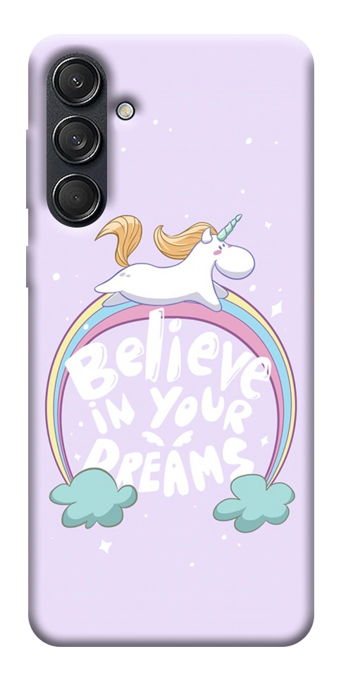 Чехол Believe in your dreams unicorn для Galaxy M55