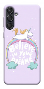 Чехол Believe in your dreams unicorn для Galaxy M55